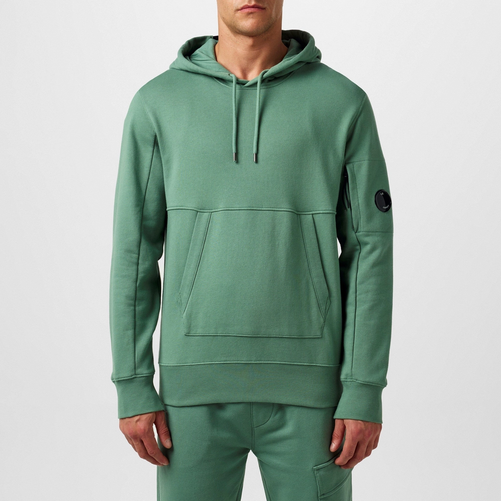 CP Company Diagonal Raised Fleece Hoodie - Green Bay 626